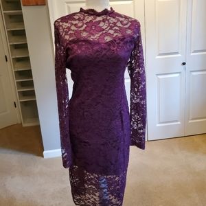 Stanzin Purple Lace Midi Dress Size 6
